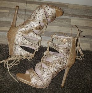 Gold Glitter Heels